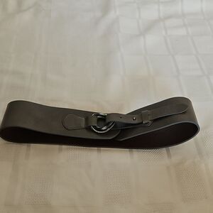 Olsen Europe Vintage Leather Buckle Belt 4 Army Green